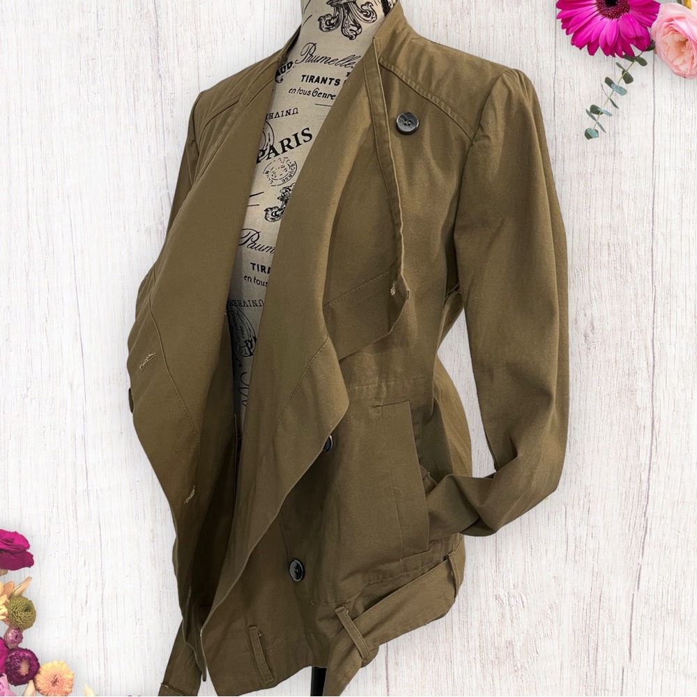NWT J.O.A. Just One Answer Long Sleeve Military Green Utility Jacket Size Small - Picture 4 of 11